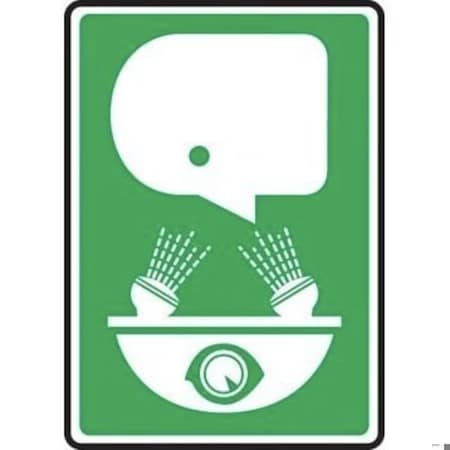 Accuform Eye Wash Pictogram, Accu-Shield, 10 in x 7 in, Mounting Holes MFSD576XP